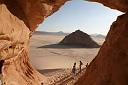 Hole through the sandstone in the Sinai desert